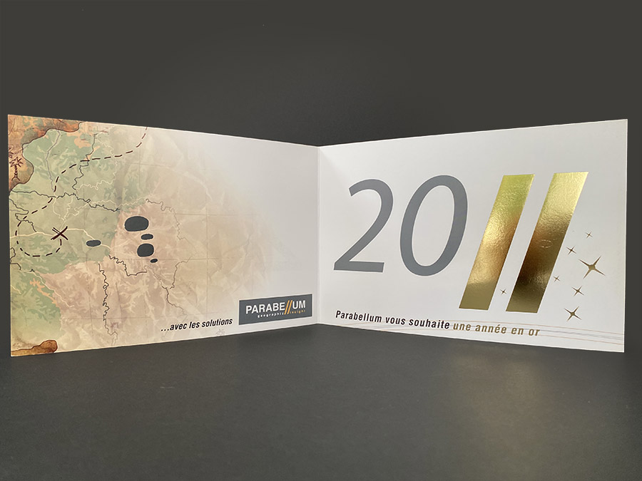 carte-de-voeux-Parabellum Création de cartes de voeux papier sur-mesure originale