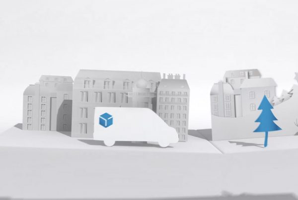 Carte de voeux digitale entreprise origami Transport et livraison